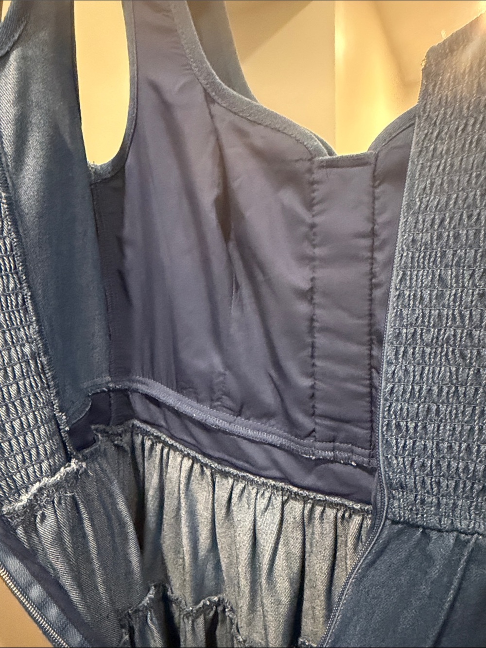 Moon River Denim Blue Maxi Dress - Picture 9 of 9